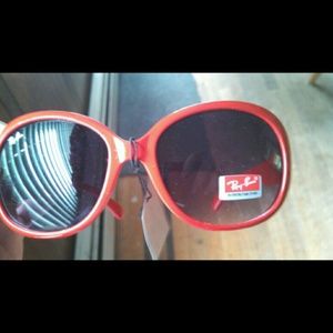 Red Jackie O Style Ray Ban Glasses