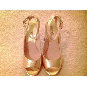 Michael Kors Gold Wedges