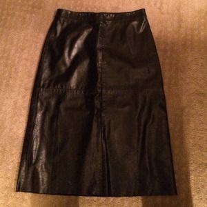 Black leather skirt