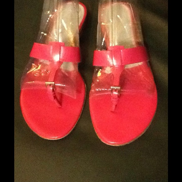 Lambertson Truex Fushia Leather Flat Sandal SZ 37 - Picture 1 of 4