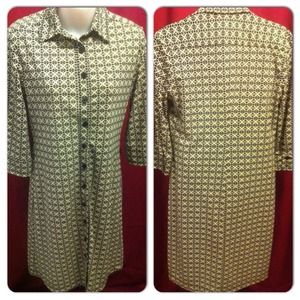 🔴Black/cream button up shirt dress - 3 for $15