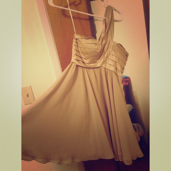 Champagne one strap shoulder dress