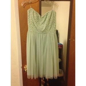 Strapless mint dress