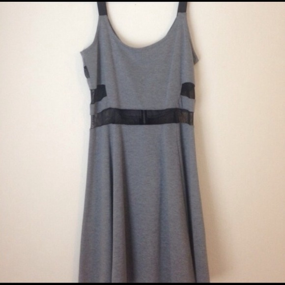 Grey mesh skater dress - Picture 1 of 3