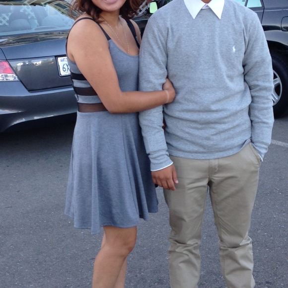 Grey mesh skater dress - Picture 3 of 3