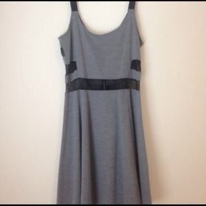 Grey mesh skater dress