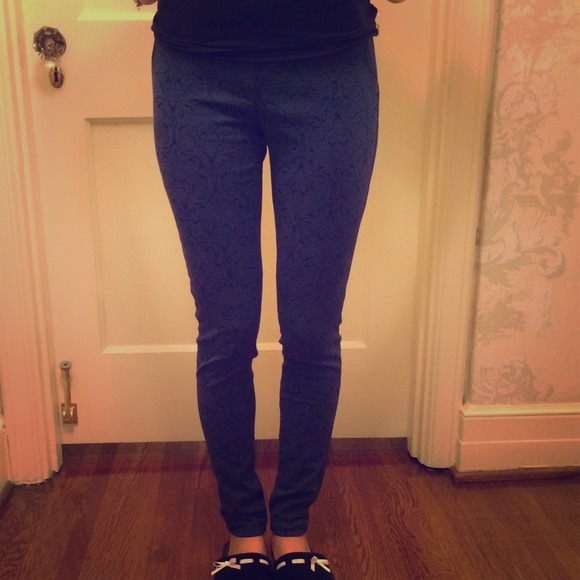 Brand new gorgeous and comfy blue lace jeggings. - Picture 1 of 2
