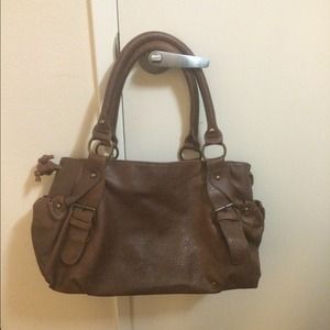 Brown handbag.