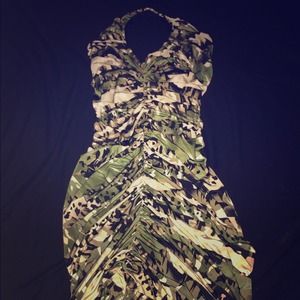 Army haulter ruffle Dress NWT