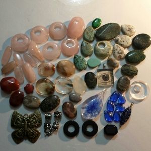Organic Stone Beads/ Charms Bundle