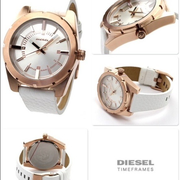 Diesel watch white&rose gold!