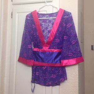 Kimono Style Lace Robe