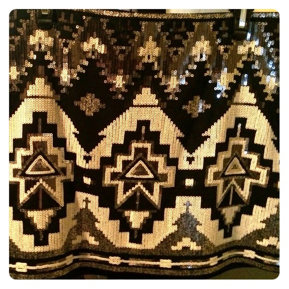Express sequin skirt NWT black/grey/white