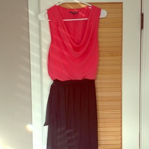 Coral & Black dress