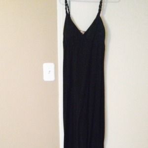Long black maxi with braided straps