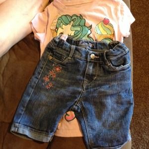 Levi's shorts and mlp shirt.