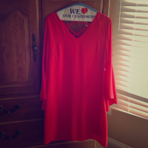 Coral cocktail dress