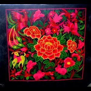 Beautiful Chinese Embroidered Floral Fragment