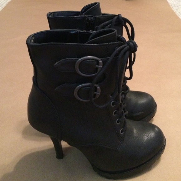 SOLD Military Style High Heel Boots