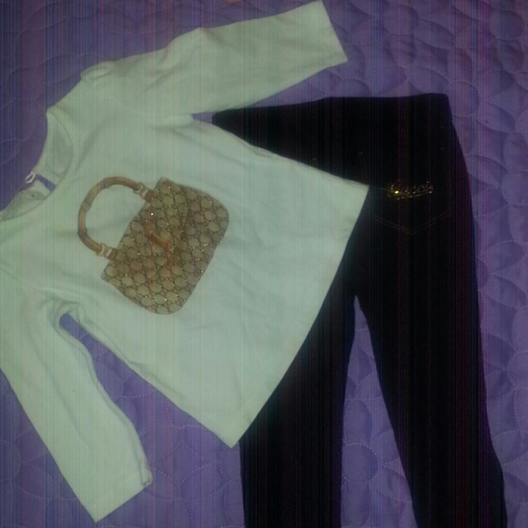 Gucci blouse and jegginngs