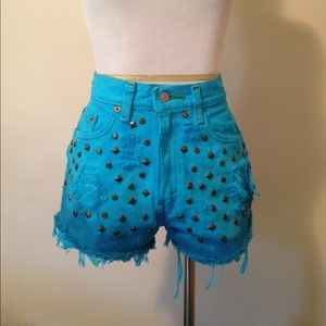 🌻 High waisted ombré turquoise Levi's