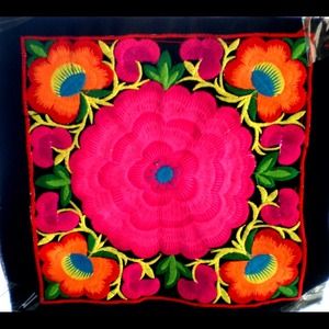 Beautiful Chinese Embroidered Floral Fragment.