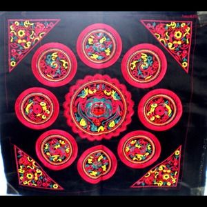 Beautiful Chinese Embroidered Floral Fragment.