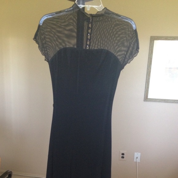 Full length black stretch dress