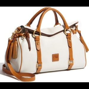 White Florentine Vachetta Leather D&B Satchel