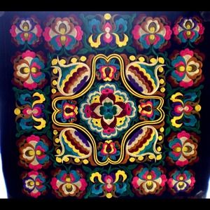 Beautiful Chinese Embroidered Floral Fragment.