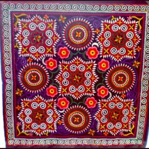 Beautiful Chinese Embroidered Floral Fragment.