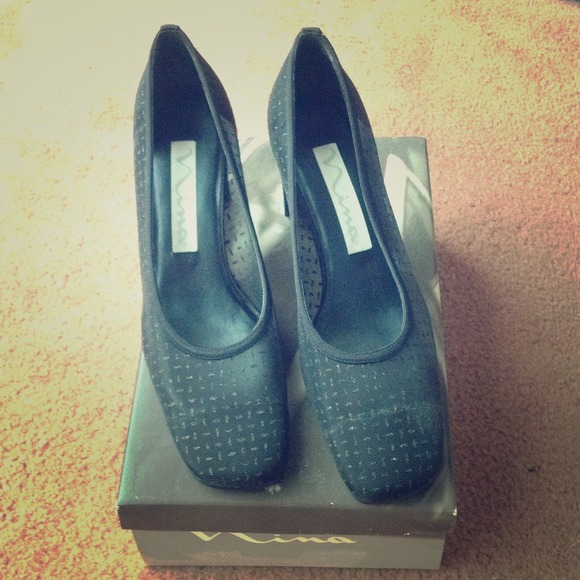 Pristine condition black sheer heels