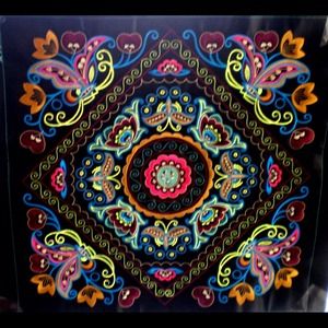 Beautiful Chinese Embroidered Floral Fragment.