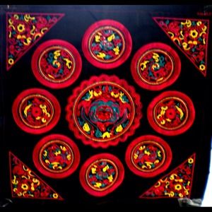 Beautiful Chinese Embroidered Floral Fragment.