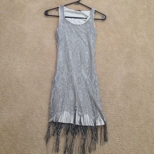 Silver fringe dress