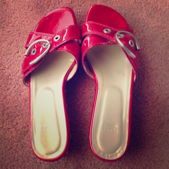 Red flippy floppy shoes