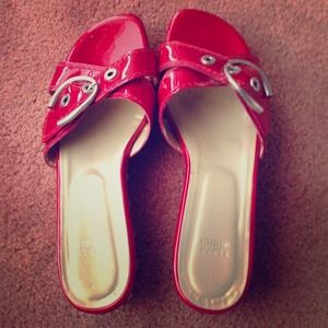 Red flippy floppy shoes