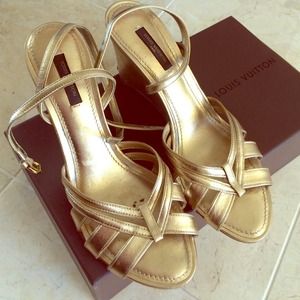 Sofia Coppola for Louis Vuitton Gold wedges.