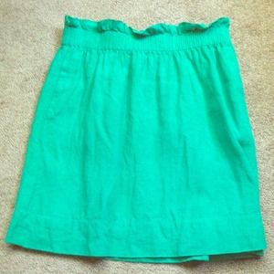 J. Crew green stretch mini skirt