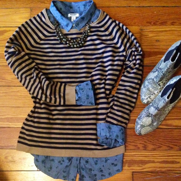 Ultra-thin striped cotton sweater NWOT