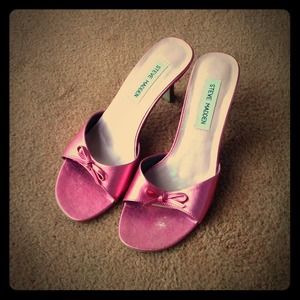 Steve Madden Hot pink backless low heels