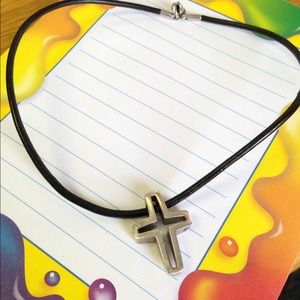 James Avery Shared Faith Cross, Open & blk cord