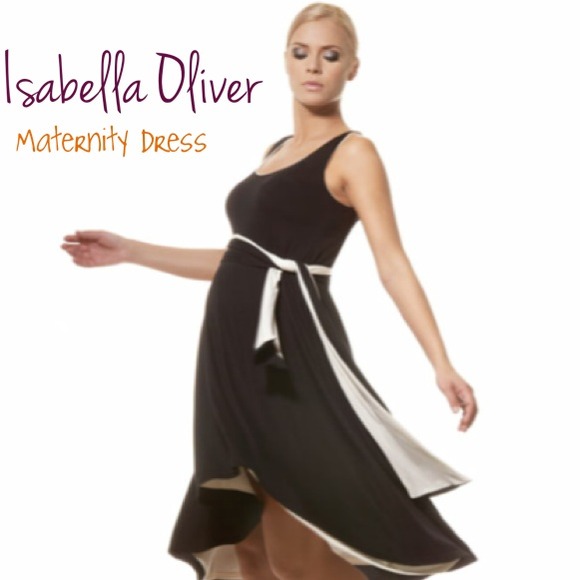 Black and white maternity dress
