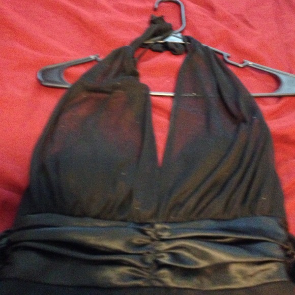 Black Sparkly Halter Top Dress - Picture 3 of 3