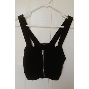 ❤️TRADE WITH  @lbabaturk❤️ Black Zipper Crop Top