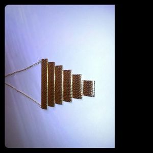 14 karat gold tone pyramid necklace
