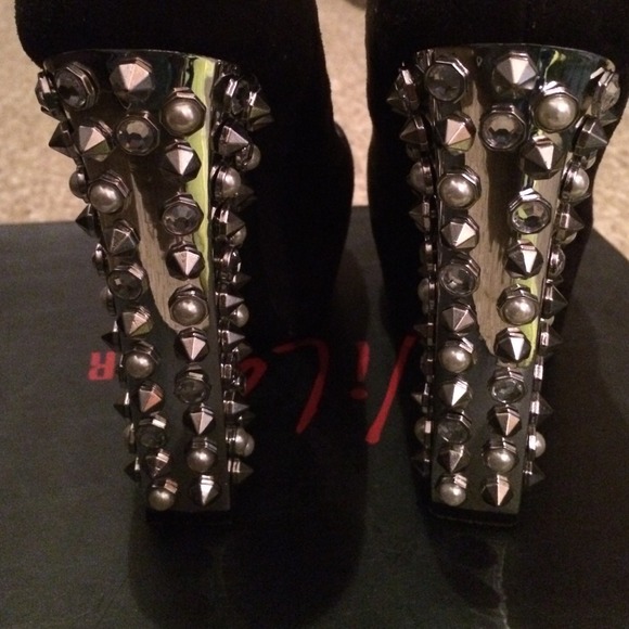 peep toe black, studded heels from Wild Pair - Picture 3 of 3