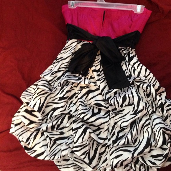 Hot Pink and Zebra Dress - Picture 3 of 3