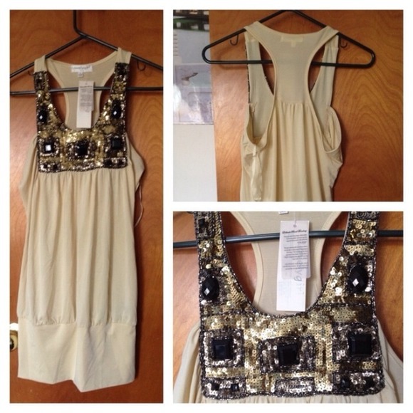 Silky sequin tank top