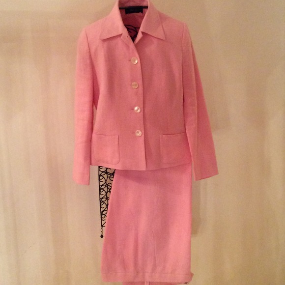 Ralph Lauren pink linen pants suit. Like new!